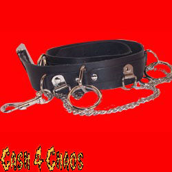 5 Ring Bondage Belt With Chain 100% Leather (36CH)