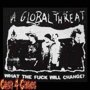 A Global Threat (W.T.F Will Change) 3.5" x 4" Screened Canvas Patch "Unfinished"