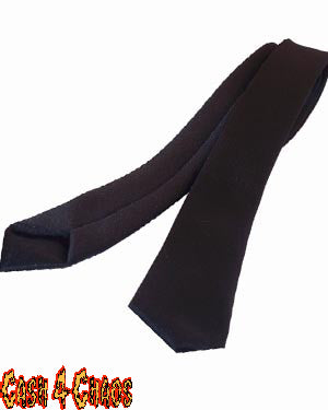 Plain Black Pin Tie 1.5