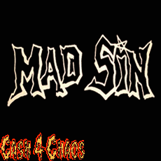 Mad Sin (logo) 8" x 2.5" Screened Canvas Patch "Unfinished"