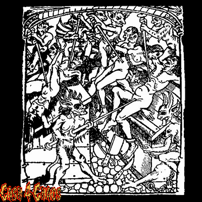 Wood Burning Dante's Inferno Screened Canvas Back Patch