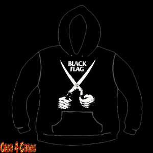 Black Flag Everything Went Black "Pettibone" Design Screen Printed Pullover Hoodie