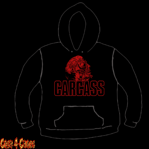 Carcass Red Design Screen Printed Pullover Hoodie