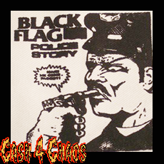 Black Flag (Police Story) 4" x 4" Screened Canvas Patch "Unfinished"