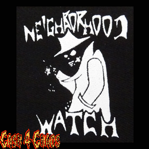 Neighborhood Watch 3" x 3.5" Screened Canvas Patch "Unfinished"