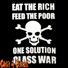 Class War (Eat the Rich Feed the Poor) 3" x 4" Screened Canvas Patch "Unfinished"