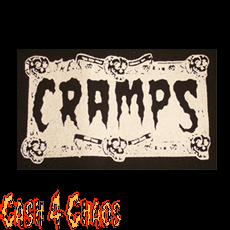 Cramps (Skull frame logo) 3" x 5" Screened Canvas Patch "Unfinished"