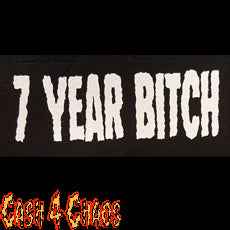 7 Year Bitch Riot Girl Black Unfinished Canvas Patch
