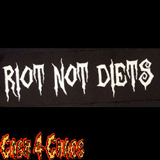 Riot Not Diet Riot Girl Black Canvas Unfinished Patch