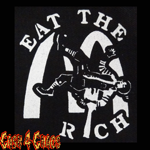 Eat The Rich (MCD) 3.5" x 4" Screened Canvas Patch "Unfinished"