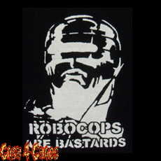 Robocops Are Bastards 3" x 3.5" Screened Canvas Patch "Unfinished"