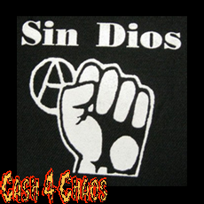 Sin Dios (Fist) 4" x 4" Screened Canvas Patch "Unfinished"