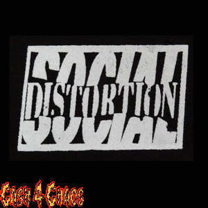 Social Distortion (Box Log) 3.5" x 4" Screened Canvas Patch "Unfinished"
