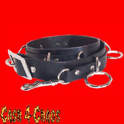 Five Ring Bondage Belt Black 100% Leather (36B)