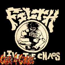 Filth (Live The Chaos) 4" x 4" Screened Canvas Patch "Unfinished"