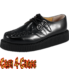 Creepers Black Leather Low Soles #V6806
