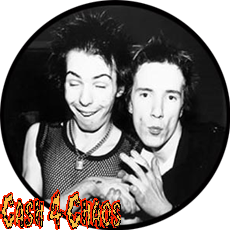 Sid Vicious & Johnny Rotten "The Sex Pistols 1" Button/Badge/Pin b312