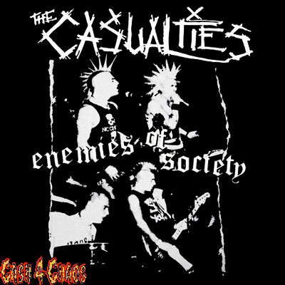 The Casualties - Enemy of Society Black Screened Canvas Back Patch