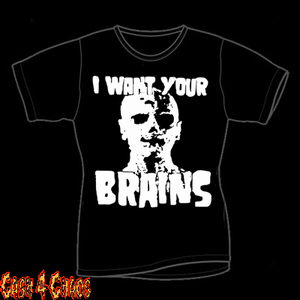Zombie "I Want Your Brains" Design Baby Doll Tee