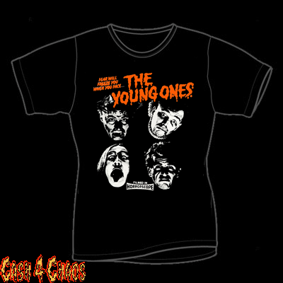 The Young Ones BBC Punk T.V. White & Orange Design Tee