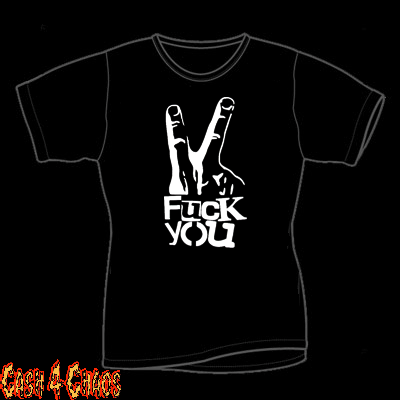Fuck You Two Finger Design Baby Doll Tee