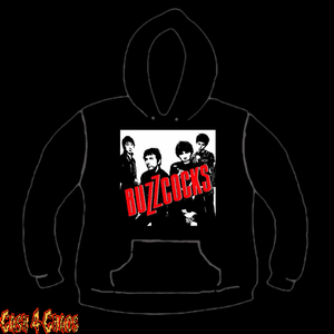 Buzzcocks Band Red & White Design Screen Printed Pullover Hoodie