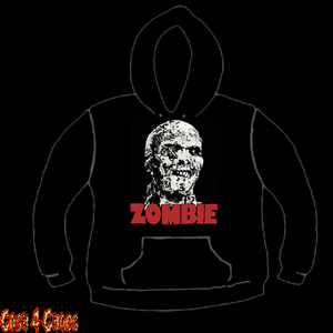 Zombie Lucio Fulci's Movie Poster Red & White Design Screen Printed Pullover Hoodie