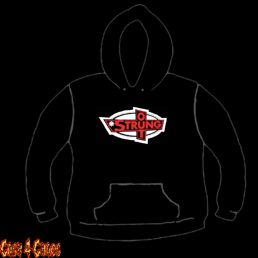 Strung Out Red & White Design Screen Printed Pullover Hoodie