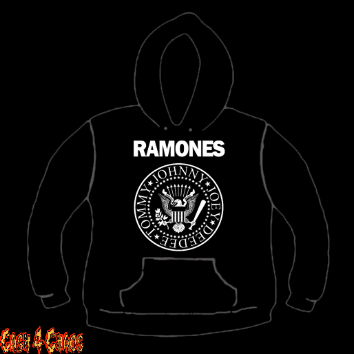 Ramones Band Seal Logo Design Screen Printed Pullover Hoodie
