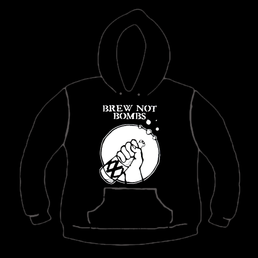 Brews not Bombs Political Design Screen Printed Pullover Hoodie