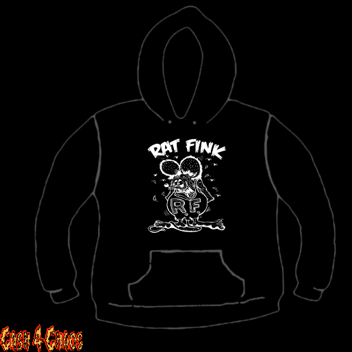Rat Fink Big Daddy Ed Roth Mascot Design Screen Printed Pullover Hoodie