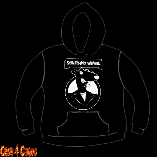 Screeching Weasels 2nd Record Cover Design Screen Printed Pullover Hoodie