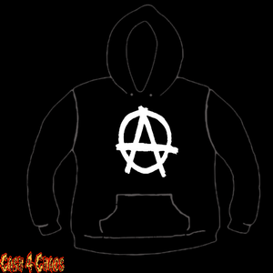 Anarchy Logo Design Screen Printed Pullover Hoodie