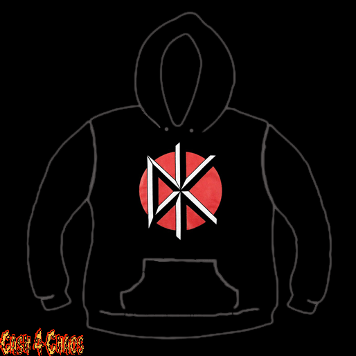 Dead Kennedys Red & White Logo Screen Printed Pullover Hoodie