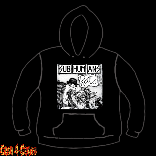 Subhumans Rats E.P. Art Design Screen Printed Pullover Hoodie – Cash 4 ...