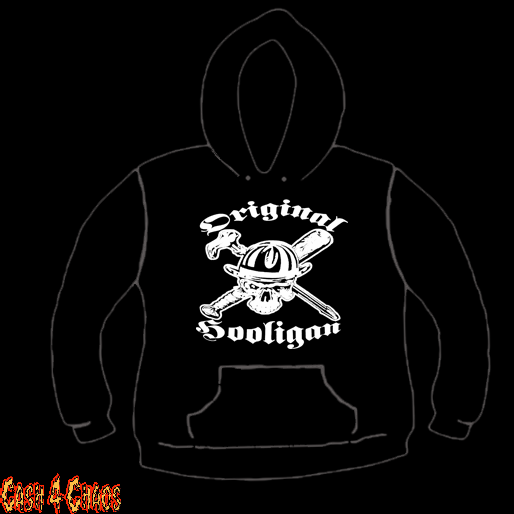 Original Hooligan Logo Design Screen Printed Pullover Hoodie