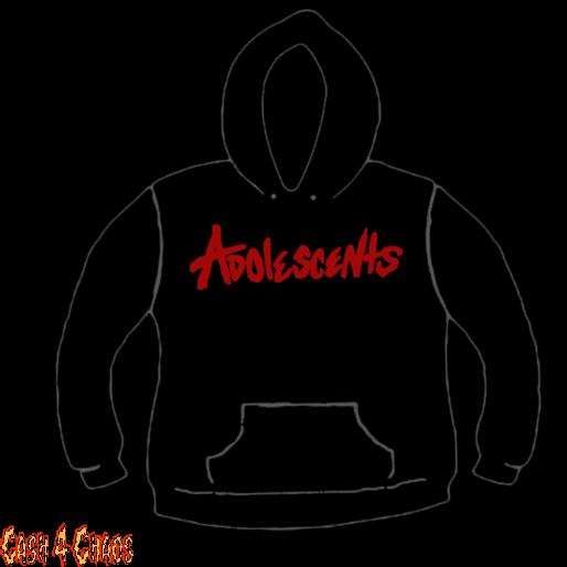 Adolescents Red Logo Design Screen Printed Pullover Hoodie