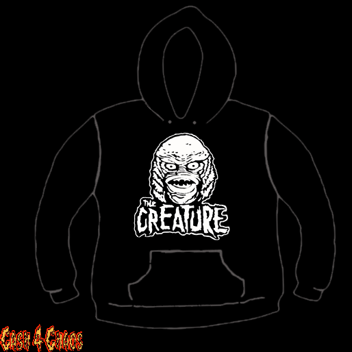The Creature From The Black Lagoon Design Screen Printed Pullover Hoodie