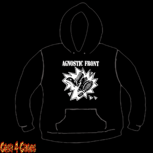 Agnostic Front "Boot Logo" Design Screen Printed Pullover Hoodie