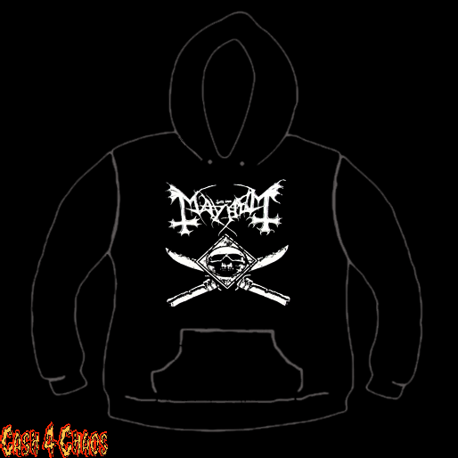 Mayhem Band Logo Design Screen Printed Pullover Hoodie