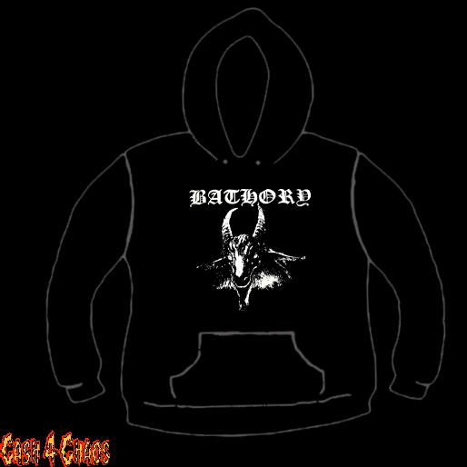 Bathory Metal Design Screen Printed Pullover Hoodie