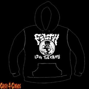 Filth "Live The Chaos" Design Screen Printed Pullover Hoodie