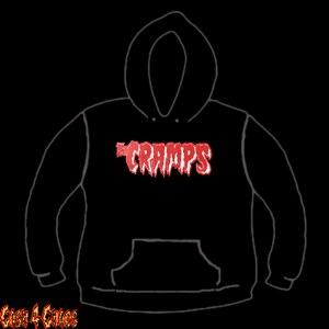The Cramps Logo White & Red Screen Printed Pullover Hoodie