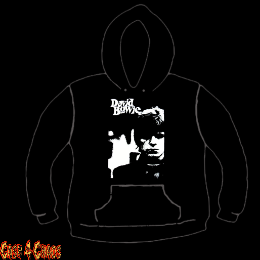 David Bowie Early Photo Design Screen Printed Pullover Hoodie