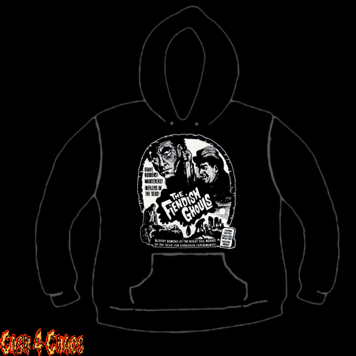 The Fiendish Ghoul Movie Poster Design Screen Printed Pullover Hoodie