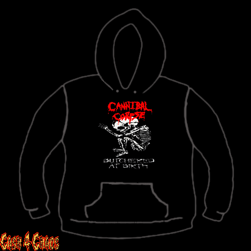 Cannibal Corpse White & Red Butchered At Birth Screen Printed Pullover Hoodie