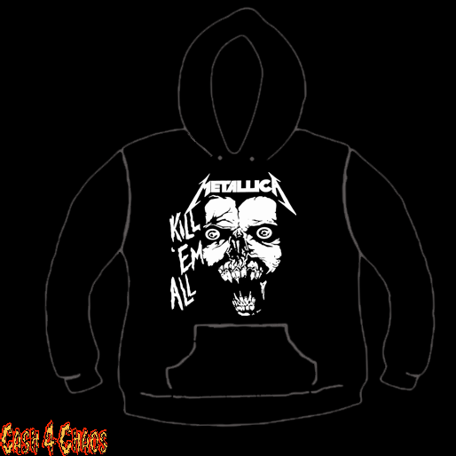 Metallica Vintage Kill 'em All Design Screen Printed Pullover Hoodie