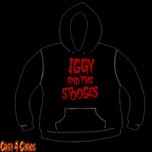 Iggy & The Stooges Blood Red Logo Design Screen Printed Pullover Hoodie