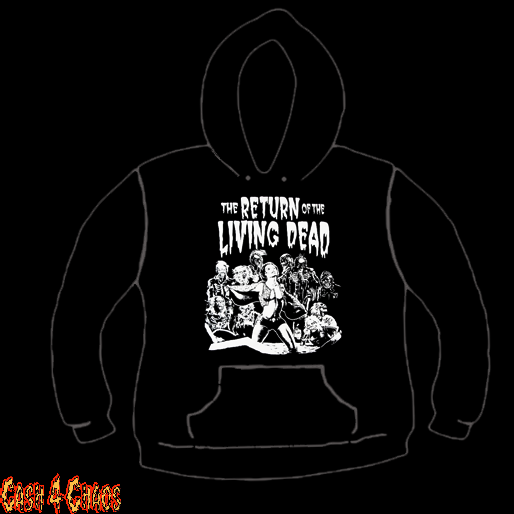 Return of The Dead Living Dead Design Screen Printed Pullover Hoodie