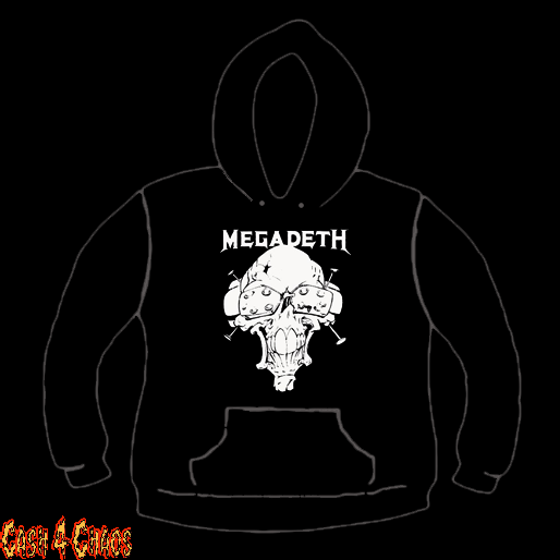 Megadeath Mascot Design Screen Printed Pullover Hoodie